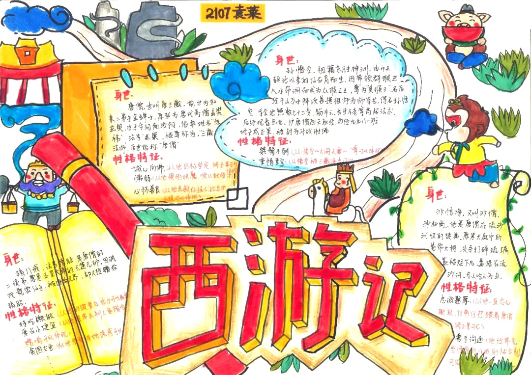 9张漂亮的西游记手抄报绘画图片-图3