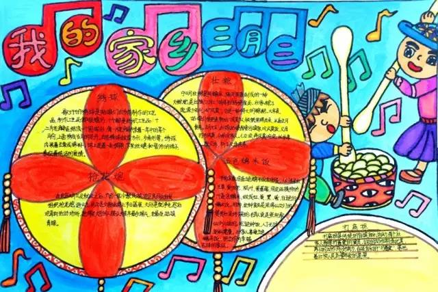 广西壮族三月三手抄报画画图片-图2