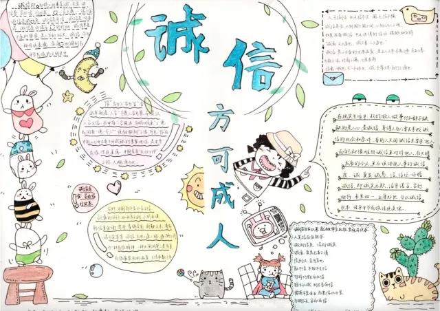 步骤6： 小女孩或是手指文本框，或是做思考状，小动物为手抄报增添可爱的元素，藤条围绕主题，使其更加突出。