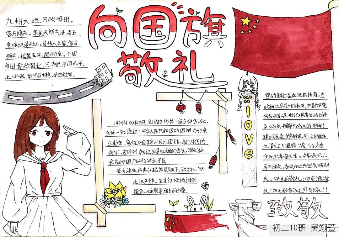 向国旗敬礼主题手抄报图片（8张）-图4