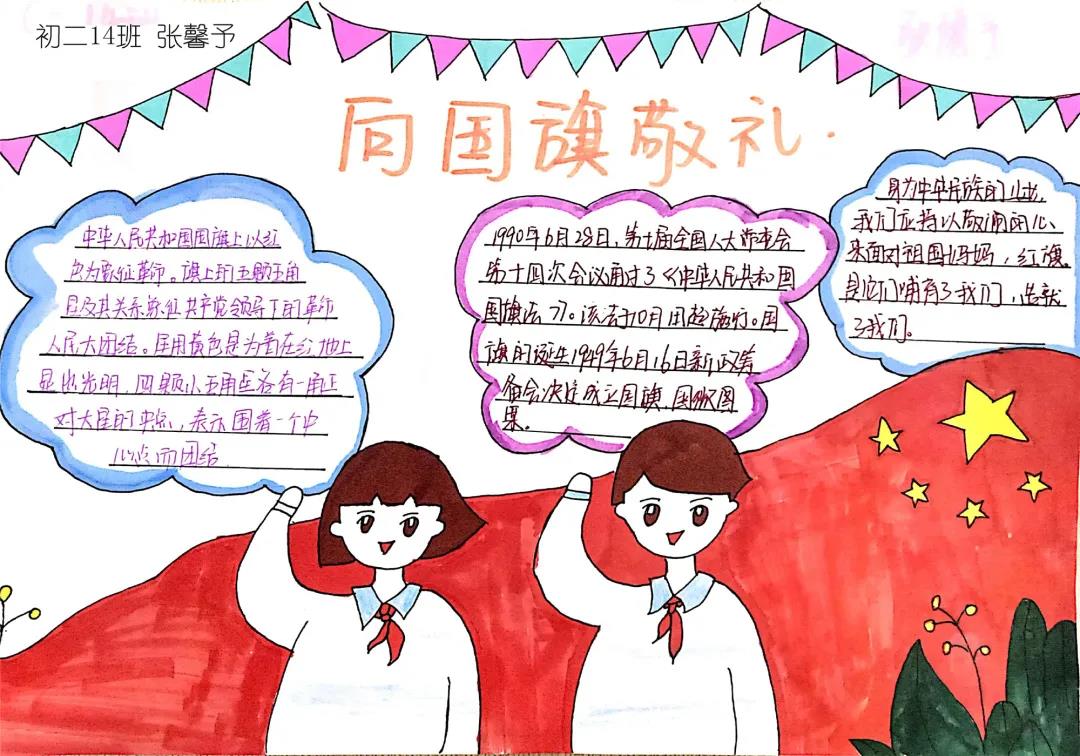 向国旗敬礼主题手抄报图片（8张）-图6
