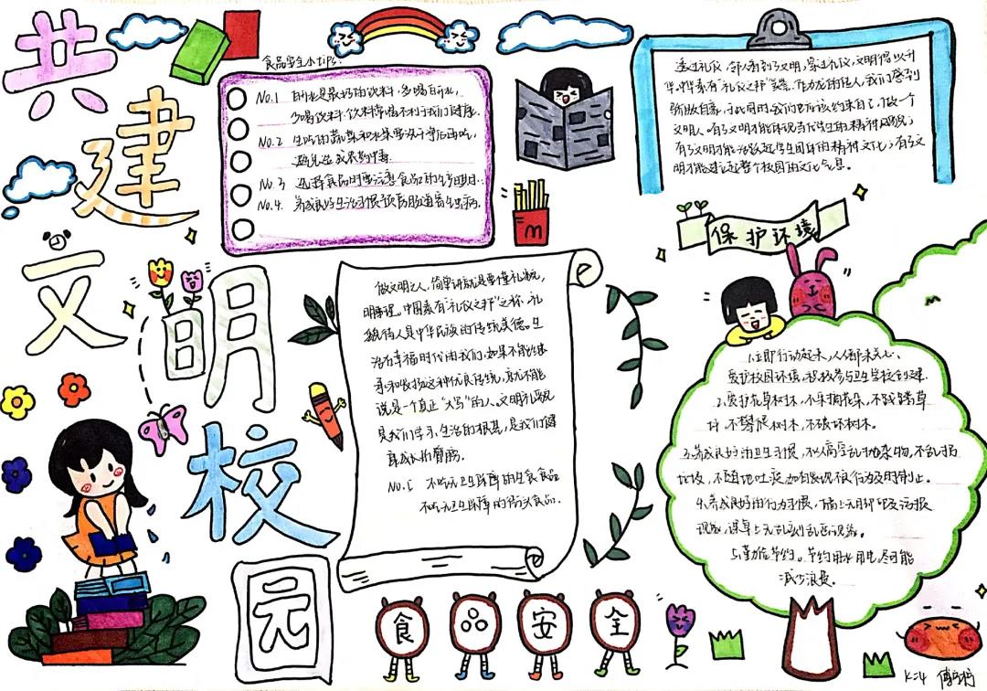 共建文明校园主题手抄报图片（11张）-图11