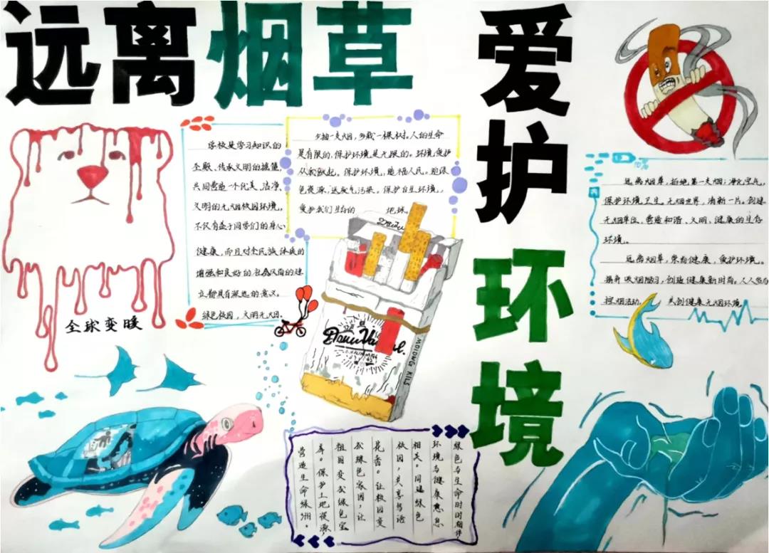 “远离香烟，爱护环境”主题手抄报-图5
