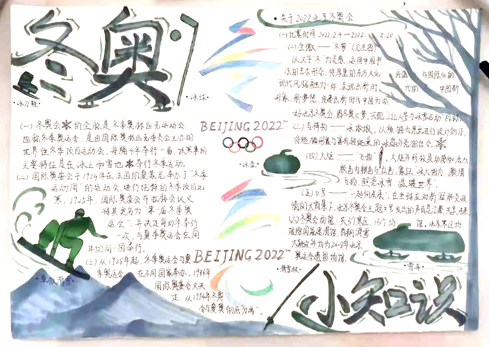 冬奥精神永驻我心主题手抄报-图8