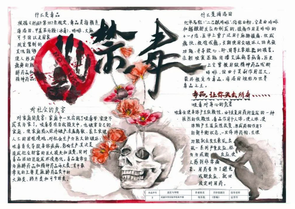 小学生禁毒教育手抄报怎么画漂亮-图3