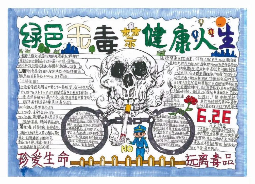 5张关于禁毒教育的手抄报-图1