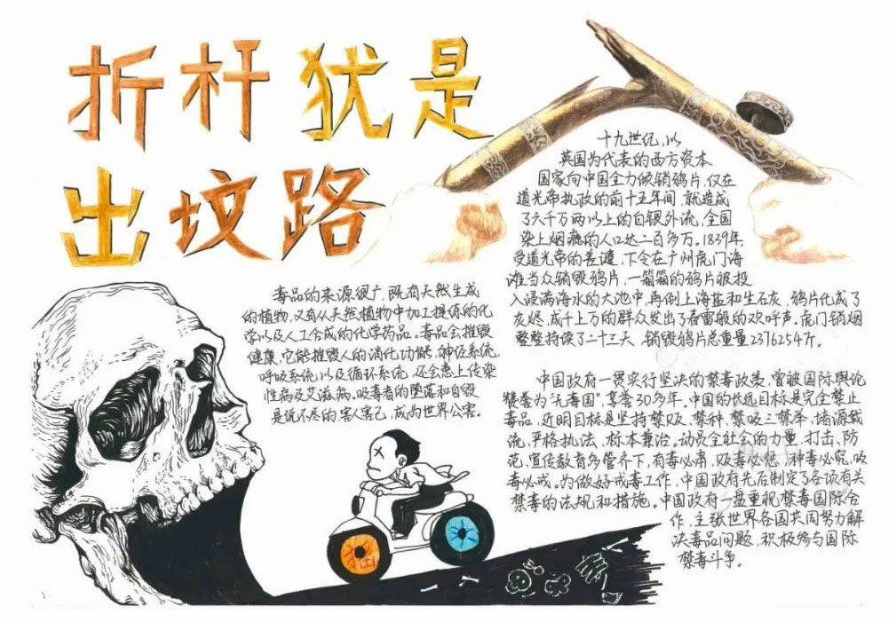 5张小学生世界禁毒日的手抄报-图2