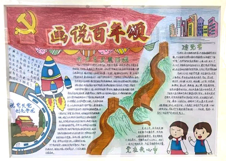 “童心向党，党在我心中”主体手抄报图片-图7