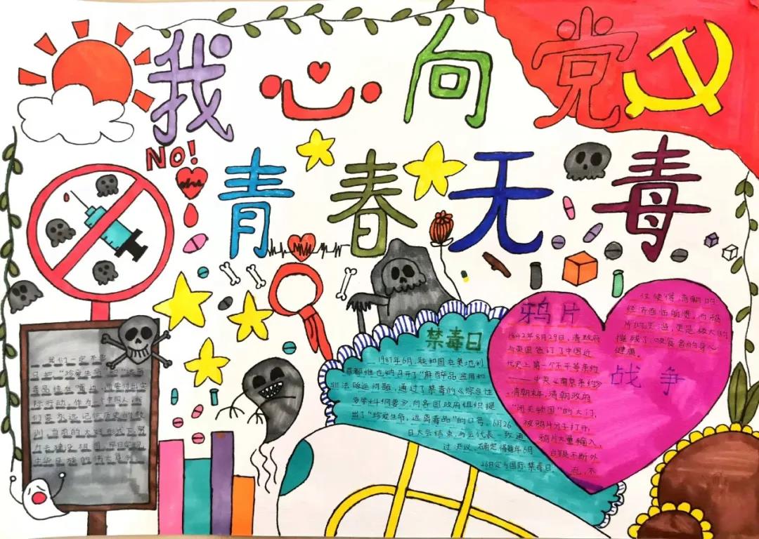 我心向党青春无毒手抄报图片（9张）-图6