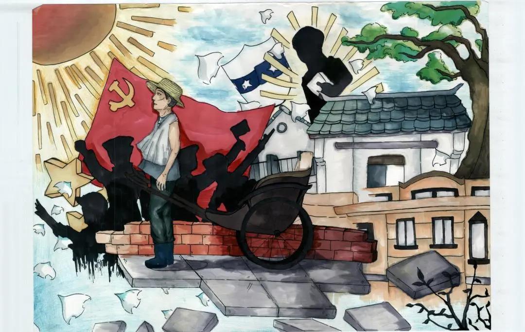 7张关于爱祖国的儿童绘画图片-图1