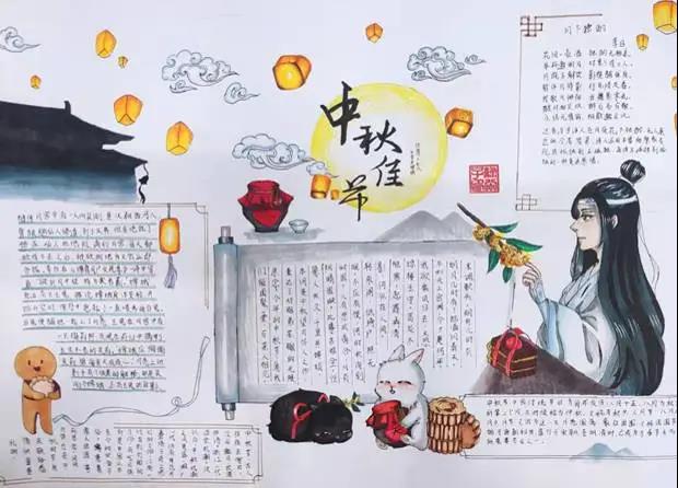 喜迎国庆欢度中秋手抄报-图2