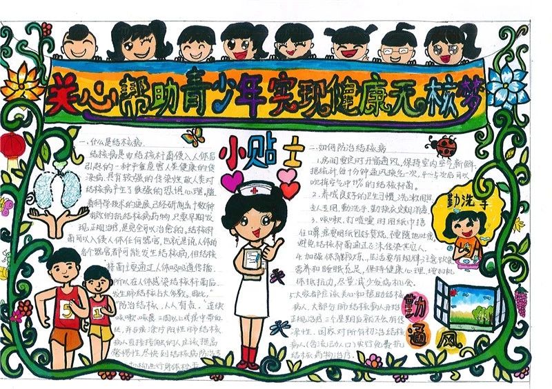 预防肺结核手抄报绘画教程-图2