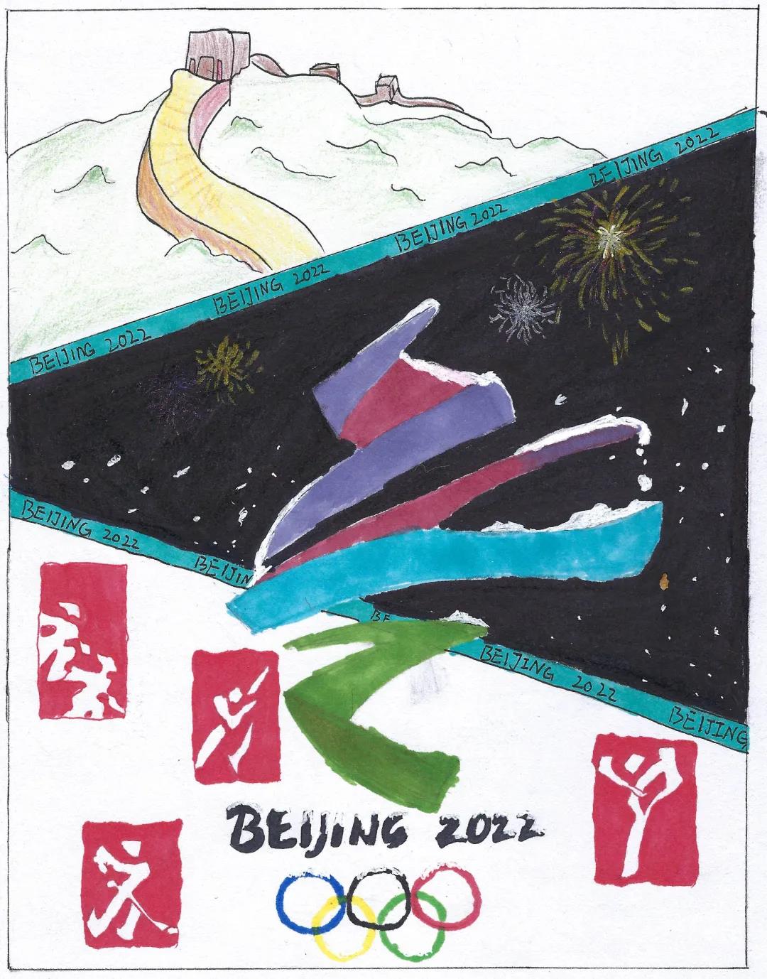 北京冬奥会创意手绘海报-图5