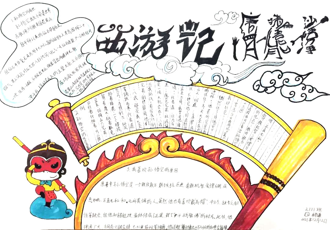 9张简单好画的西游记手抄报-图8