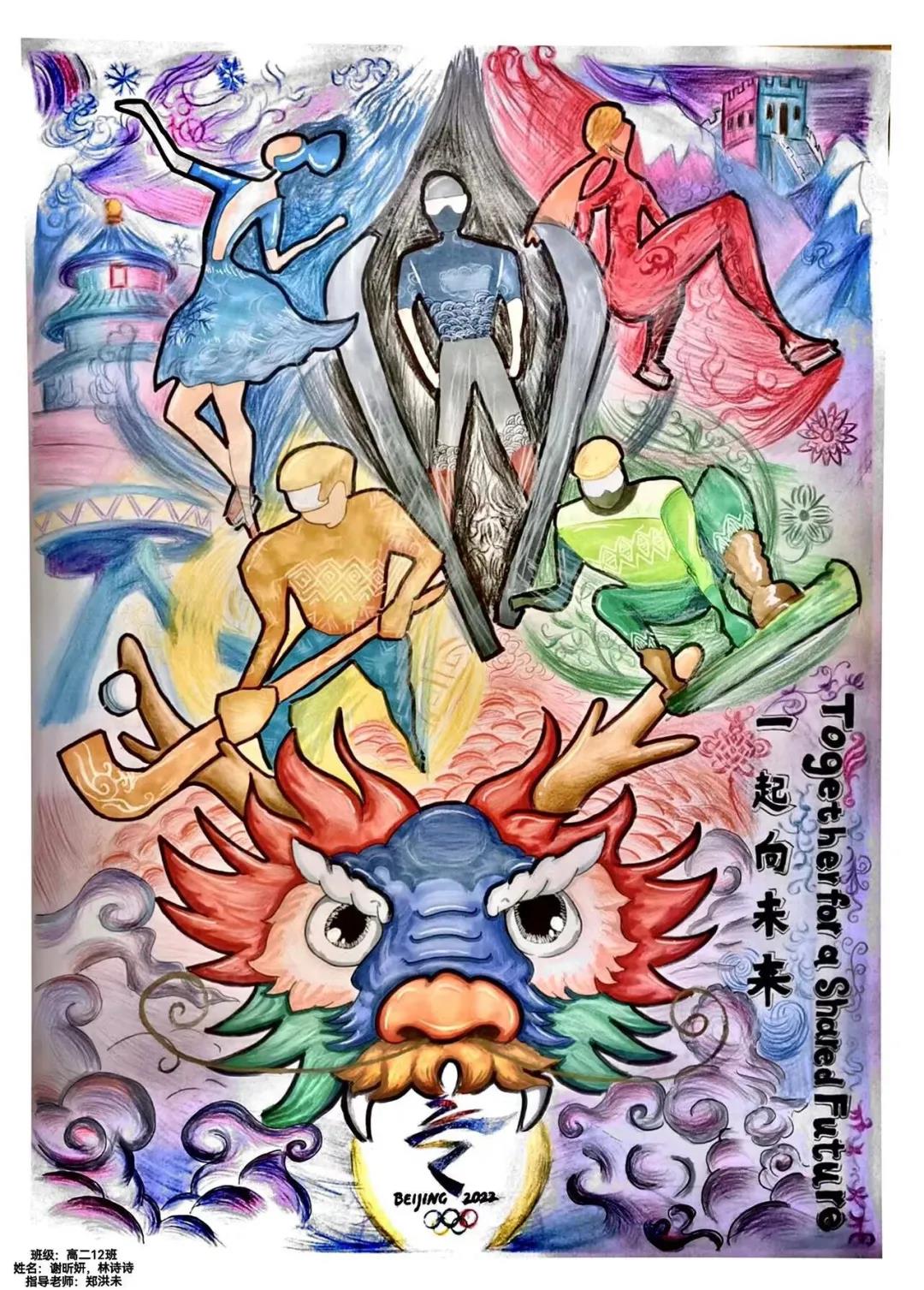 童心迎冬奥主题儿童绘画-图2