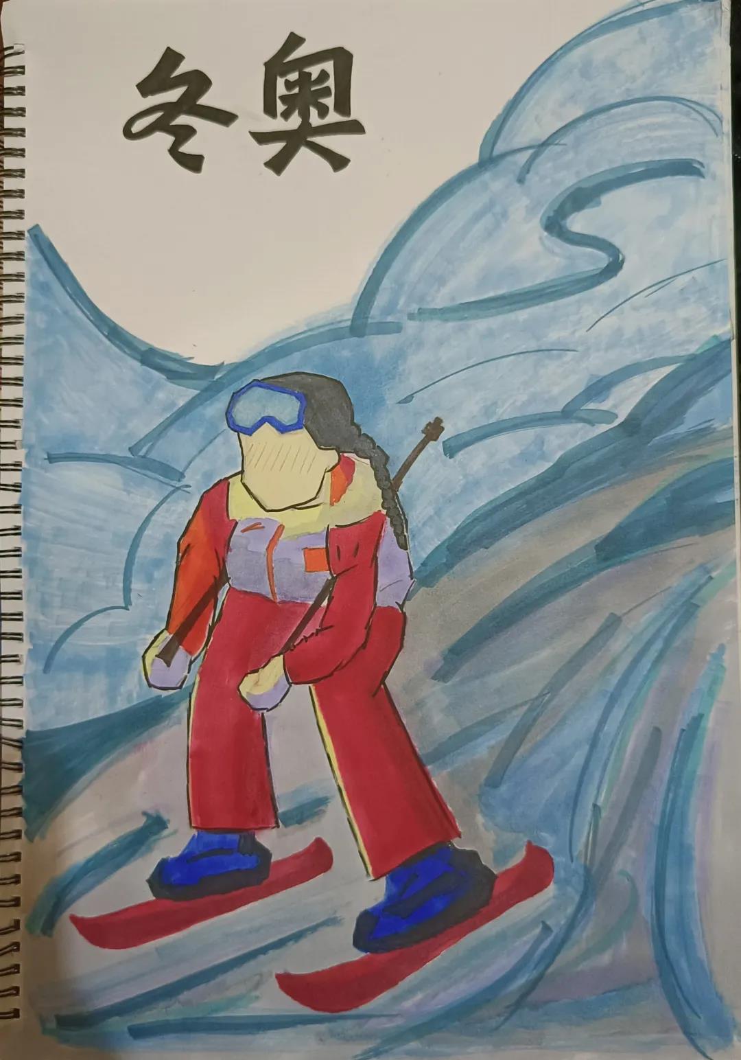 童心迎冬奥主题儿童绘画-图5