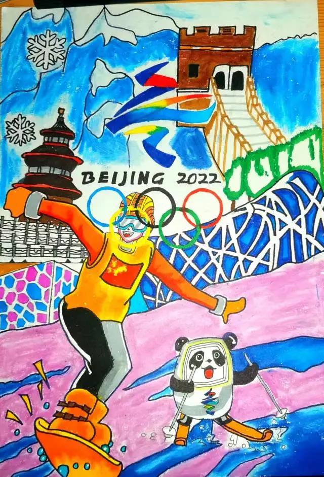 “筑梦冰雪，一起向未来”主题儿童画-图6