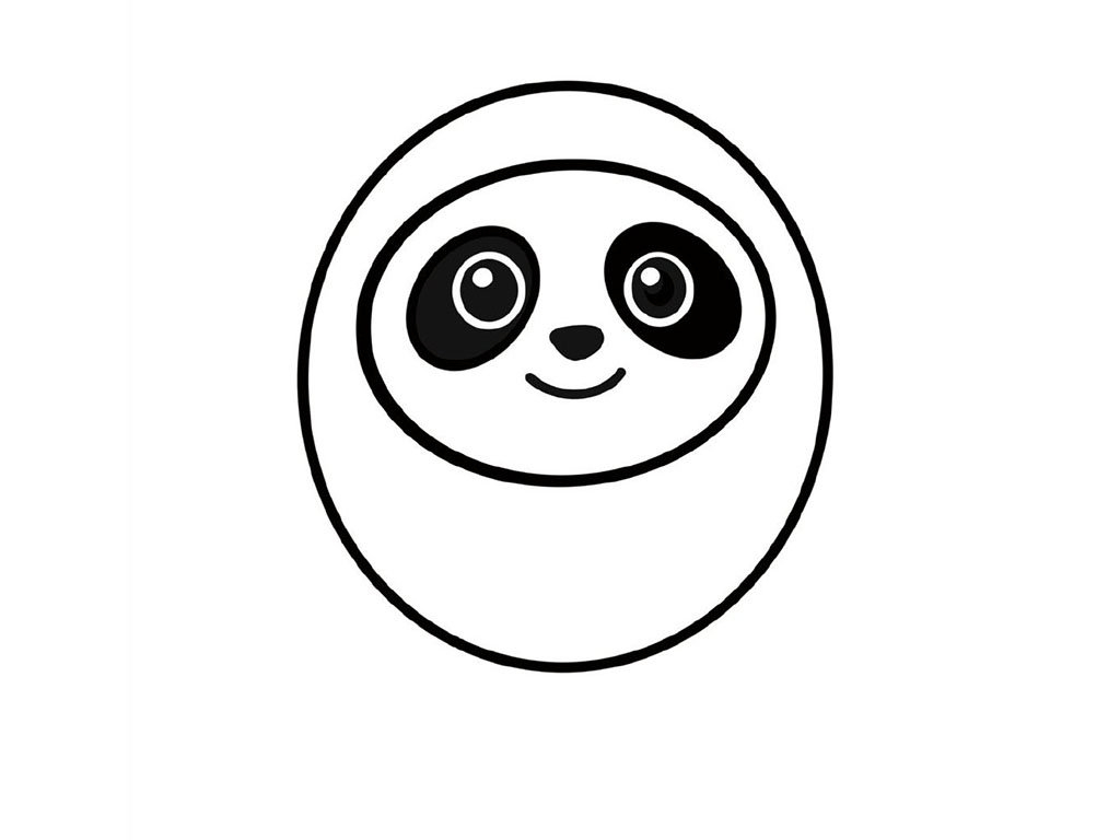 步骤2：小椭圆里面画上黑眼圈。