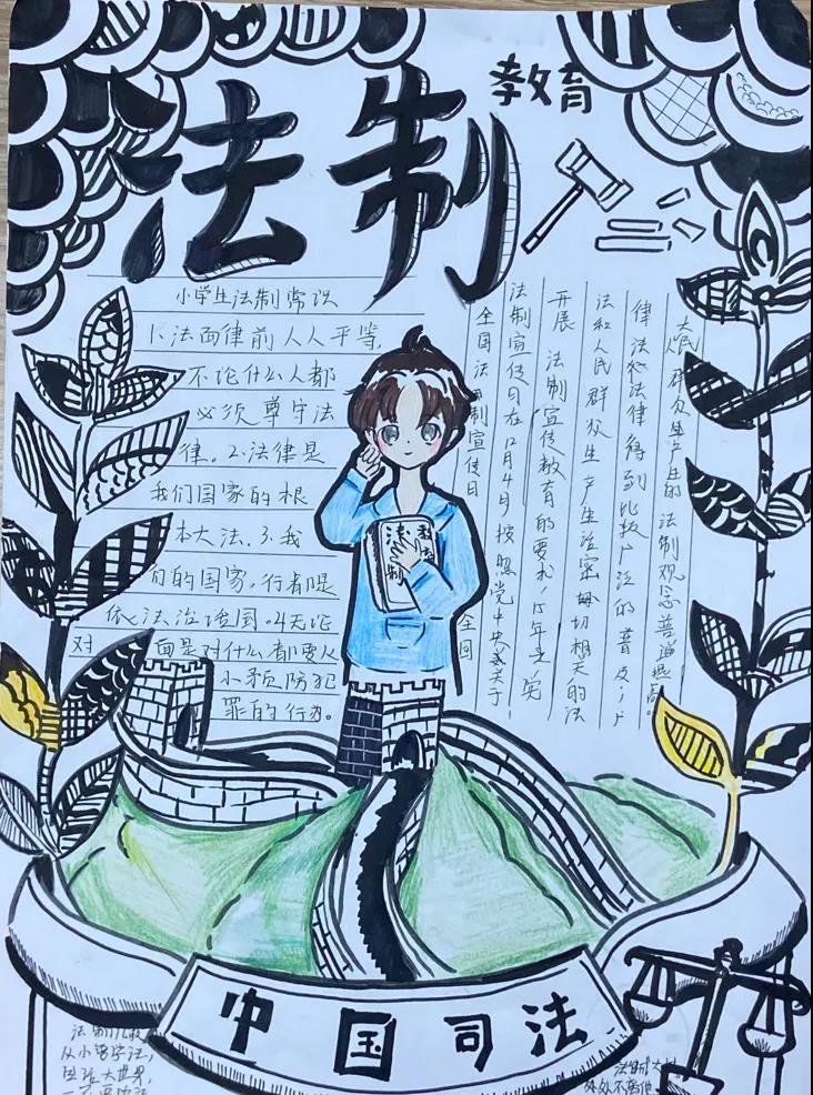 小学六年级法治中国梦手抄报