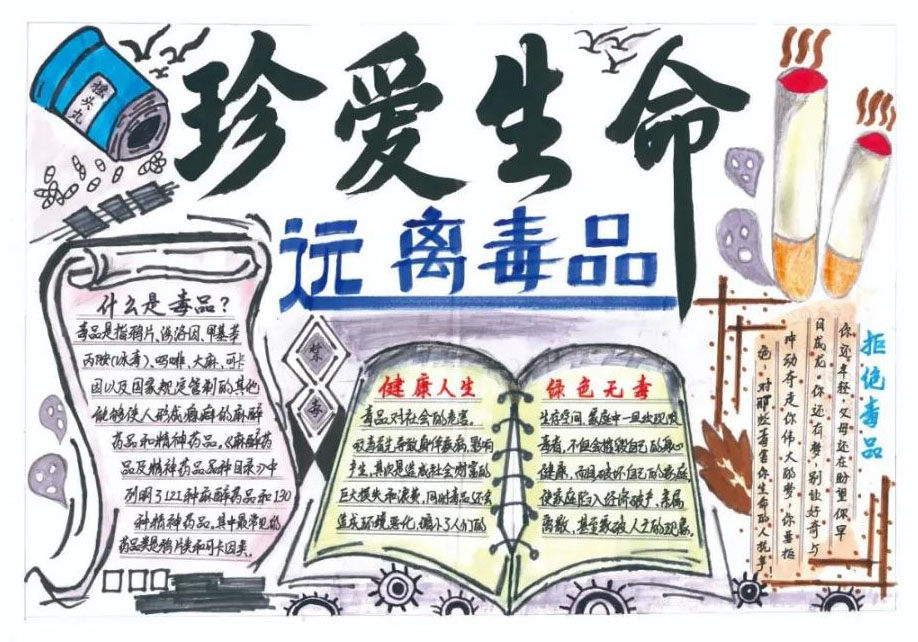 9张禁毒手抄报好画-图2