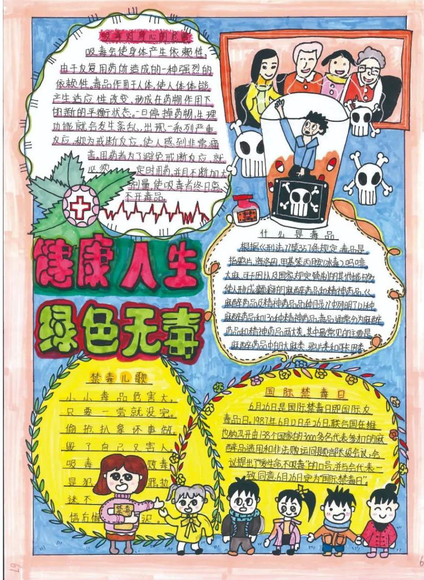 珍爱生命禁毒手抄报一等奖-图4