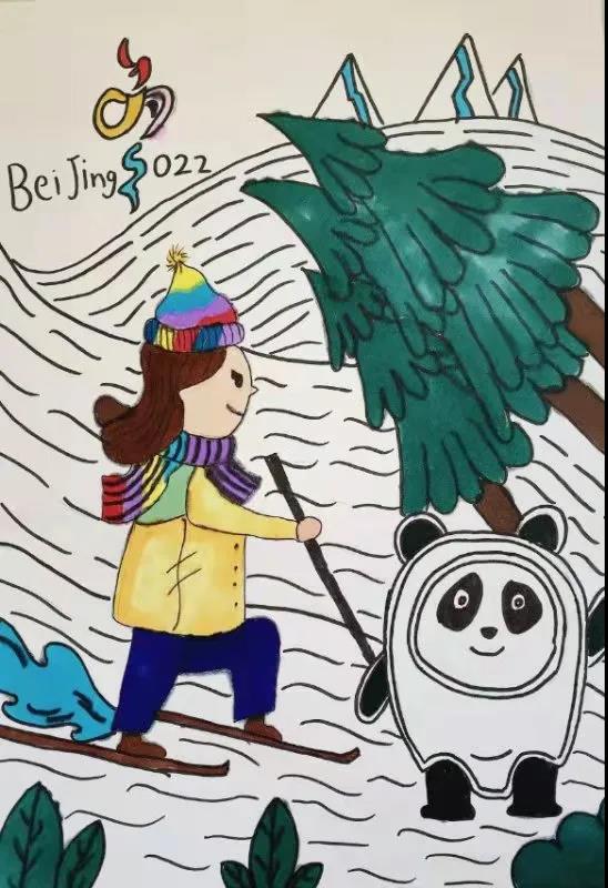 为冬奥会喝彩主题儿童画-图1