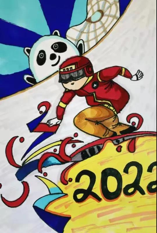 为冬奥会喝彩主题儿童画-图2