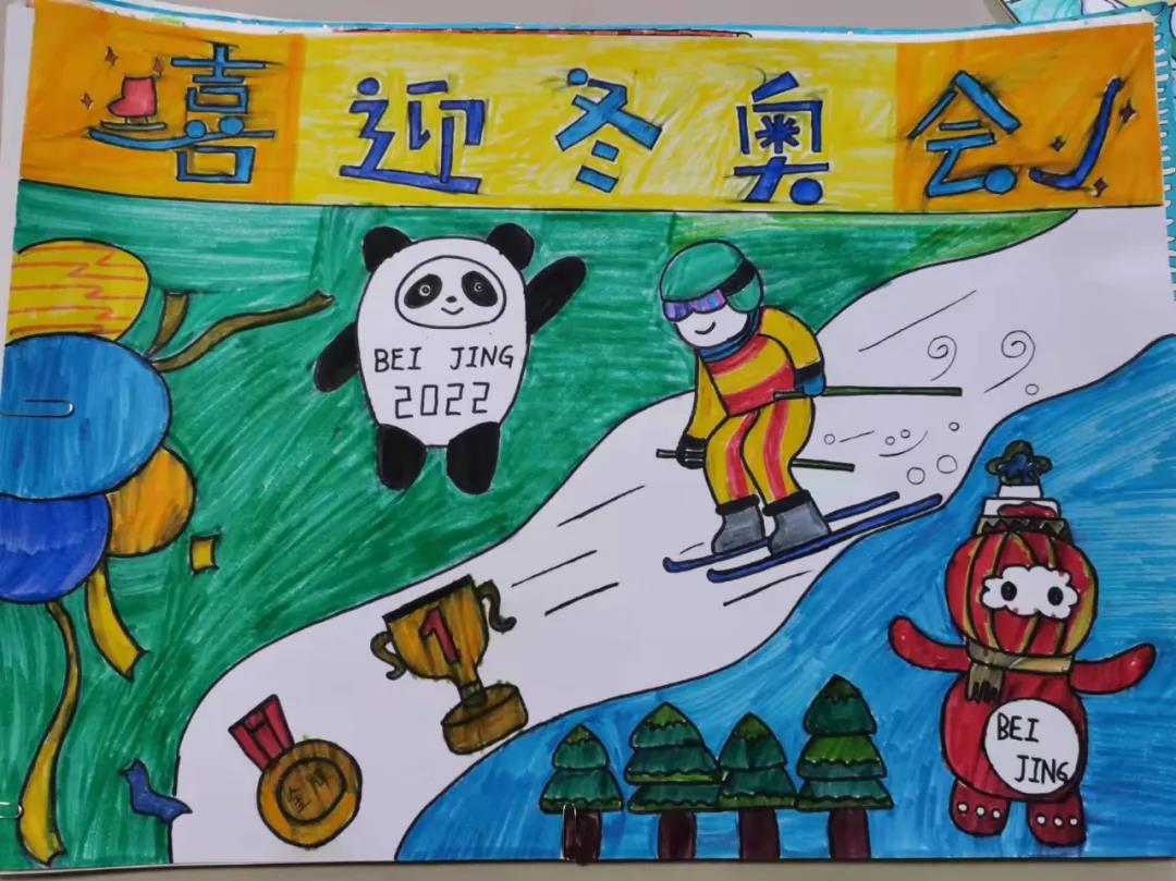 喜迎冬奥会儿童画画图片-图1