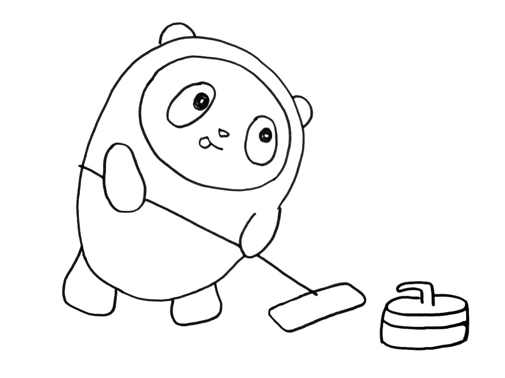 步骤4：画冰壶刷和冰壶。