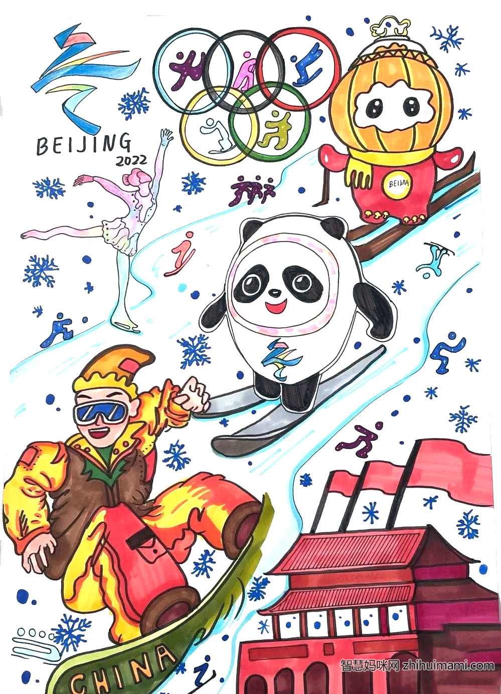相约北京2022冬奥会主题画一等奖-图6