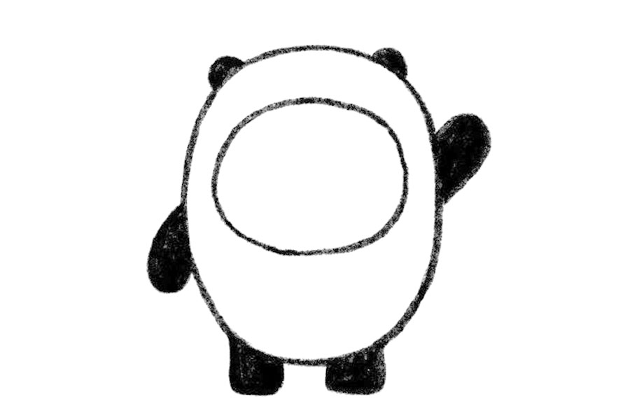 步骤3：画出内部“0”形态。