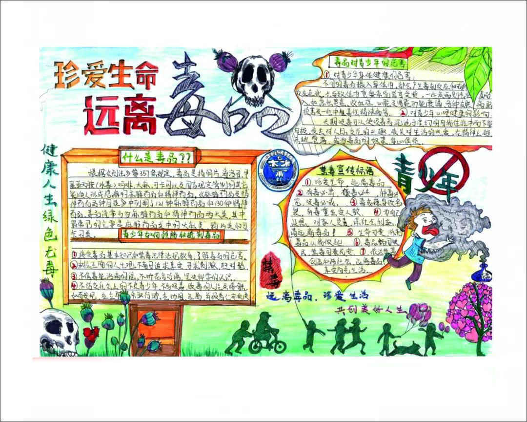 关于让毒品远离校园的手抄报怎么画-图3