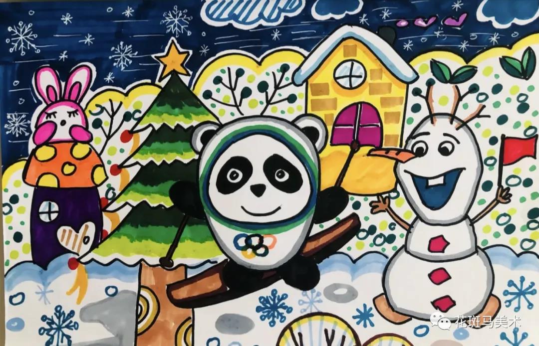 我为北京冬奥加油主题儿童画（7张）-图2