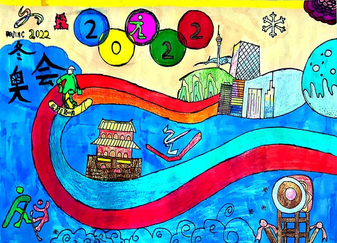 2022北京冬奥绘画一等奖-图1