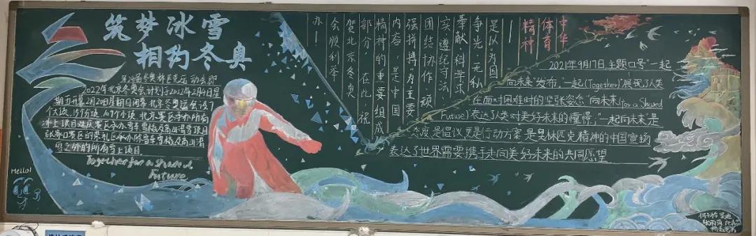 “和冬奥一起 面向未来” 主题黑板报绘画-图10