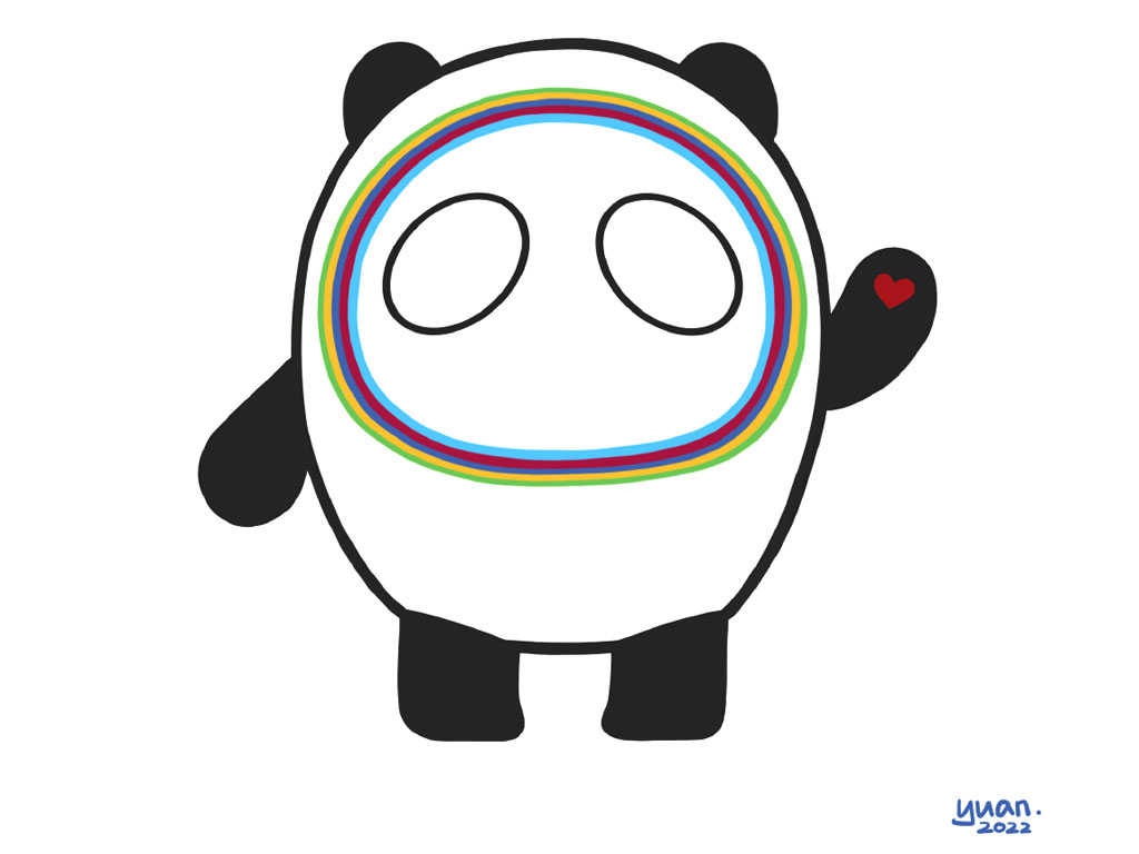 步骤7：画眼睛啦!画两个椭圆黑眼圈。