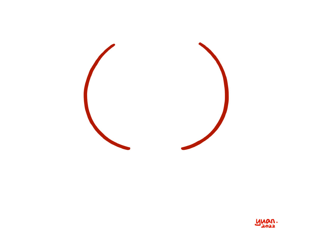 步骤1：画一个圆圆点的大括号。