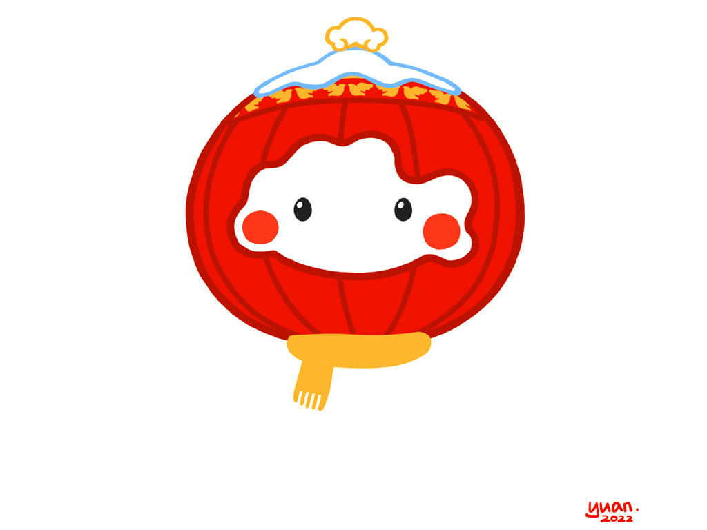 步骤8：画上可爱的豆豆眼和红脸蛋。