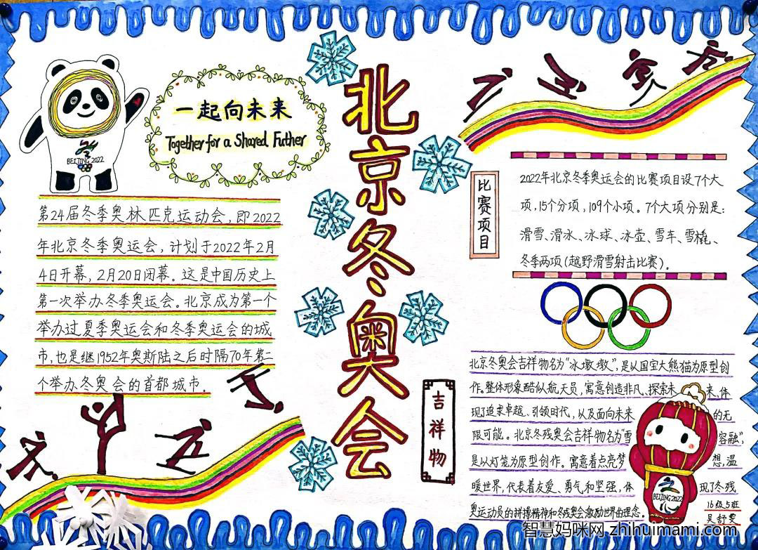 2022冬奥会手抄报——冰雪北京，双奥之城-图7