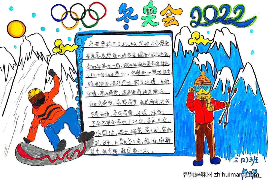 2022冬奥会手抄报——冰雪北京，双奥之城-图8