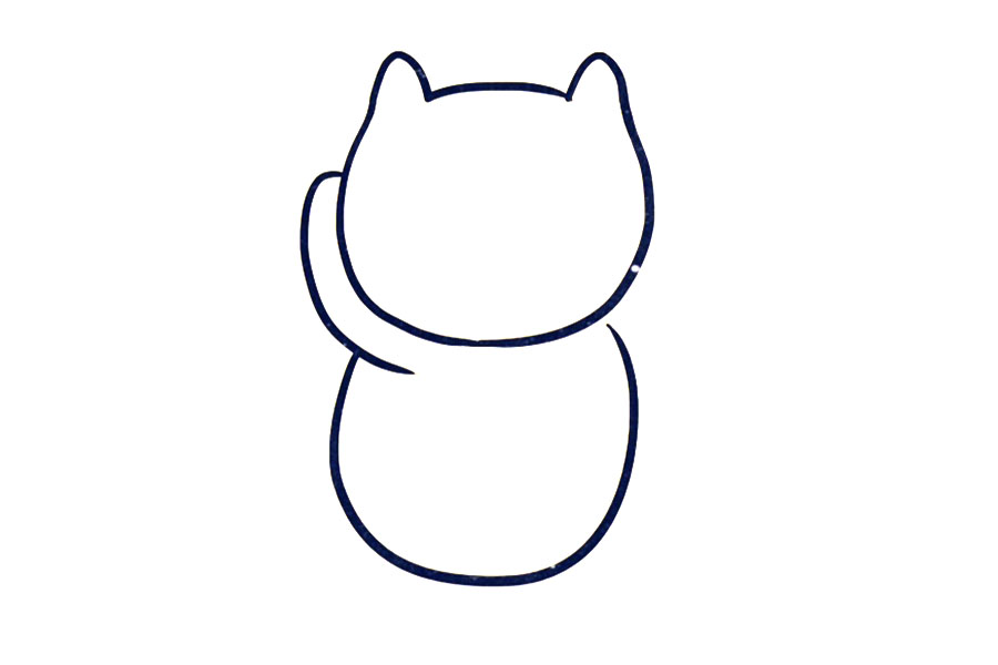 招财招福 招财猫简笔画教程-图4