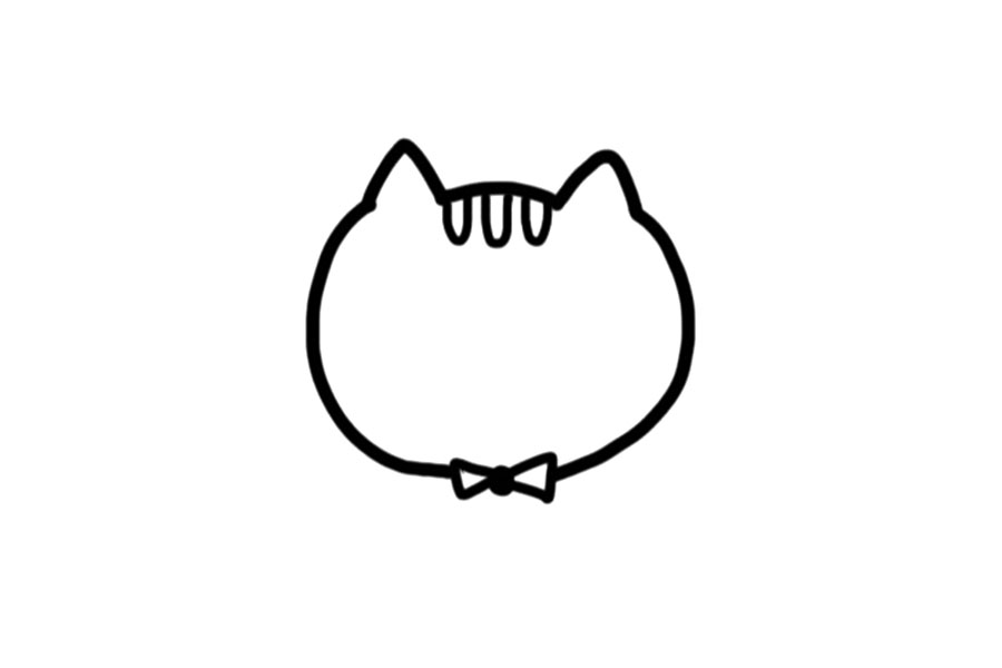 晚安猫咪简笔画画法步骤-图2