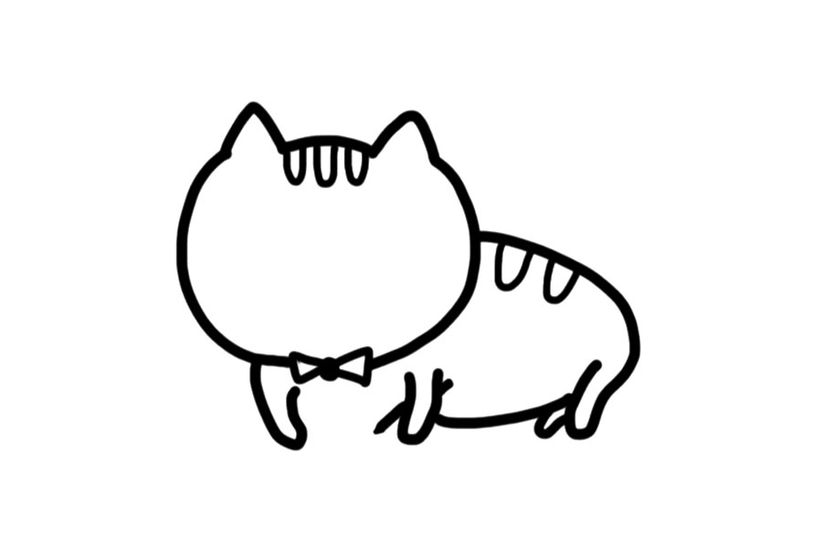 晚安猫咪简笔画画法步骤-图4
