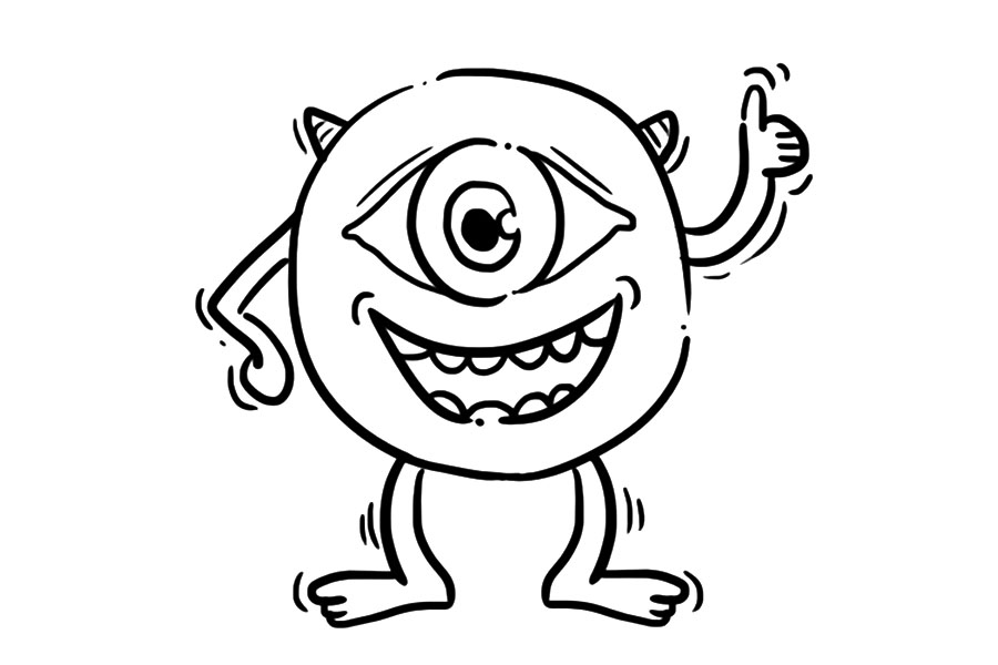 怪兽电力公司 大眼仔简笔画教程-图7