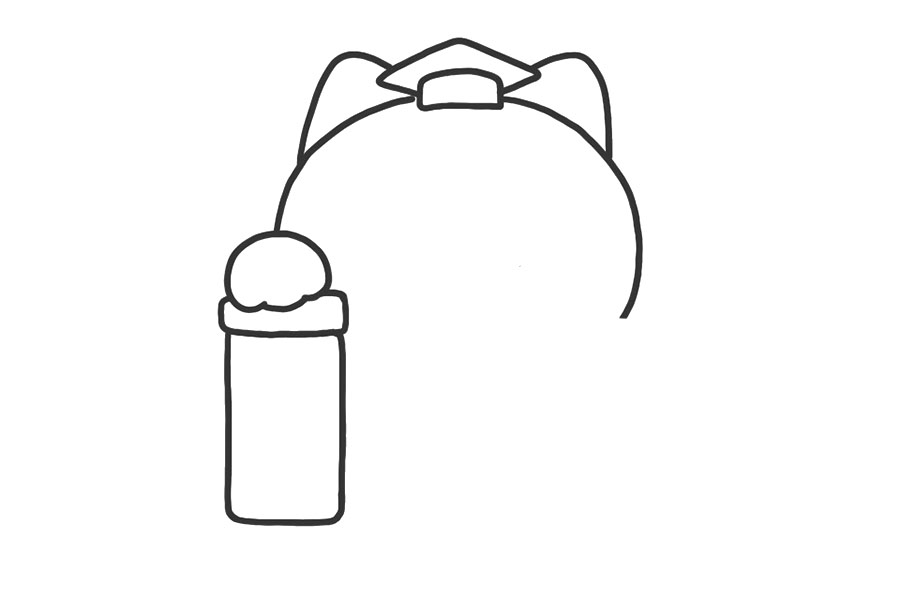 满分招财猫简笔画画法按步骤-图3