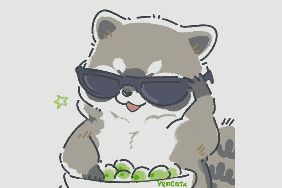 一组可可爱爱的小浣熊简笔画图片-图3