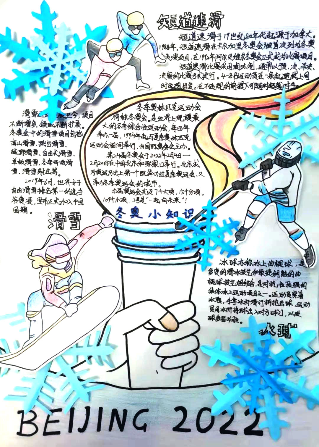 北京冬奥会漂亮好画手抄报7张-图3