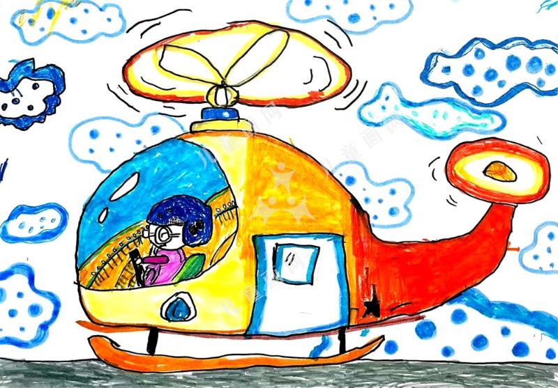我的直升机儿童创意画