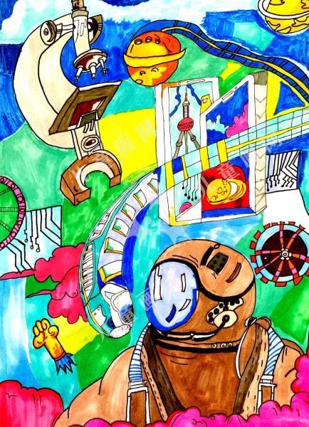 太空新居创意手绘