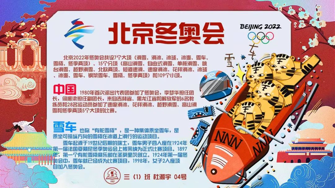 9张漂亮的北京冬奥会知识小报设计-图1